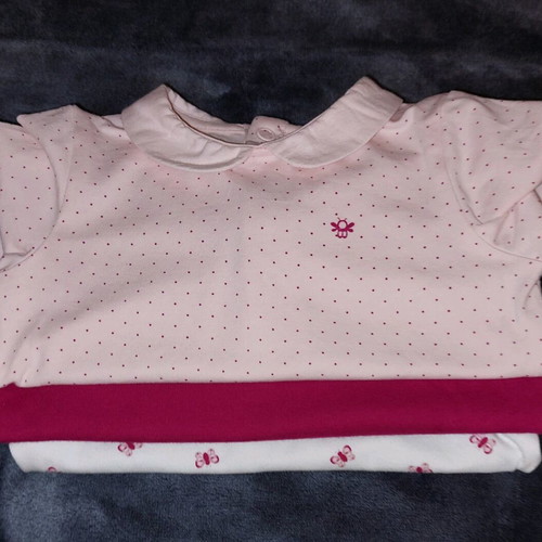 Okaidi set of 3 long sleeve bodysuits like new, size 18m/80cm