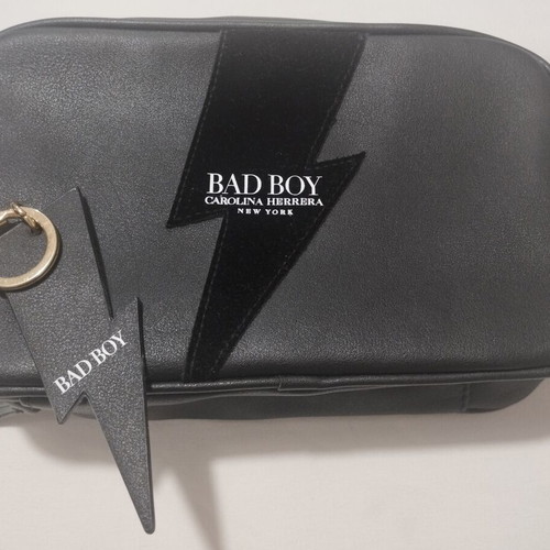 Carolina Herrera Bad Boy toiletry bag new with gift keychain