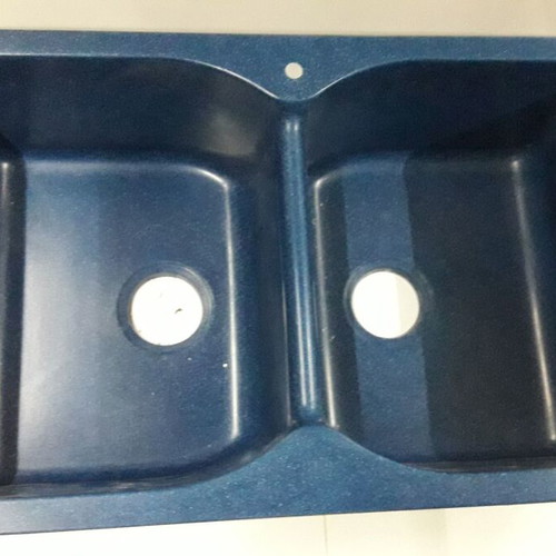 Sanitec Saga S-306 Granite Blue Two-Bowl Kitchen Sink New