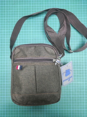 Men's brown shoulder bag with 3 zippers new
