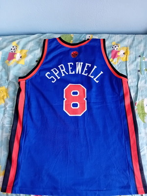 NBA New York Knicks Champion Europe Jersey Sprewell used, size XL
