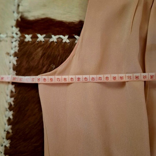 Douuod silk maxi dress like new, beige with rhinestone belt