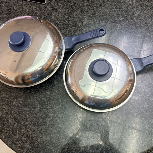 Fissler Blue Dream Stainless Steel Frying Pans 24cm and 28cm like new