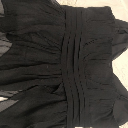 Naf Naf black bustier top with side zipper, wrap style