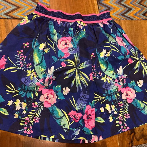 Floral skirt and blouse set for girl 11-12 years like new, blue