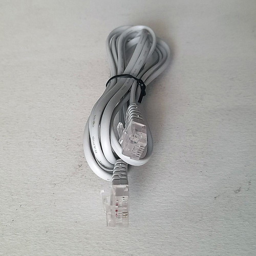 Telephone cable unused, 1 meter long, light gray