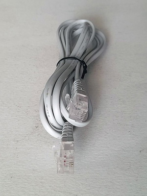 Telephone cable unused, 1 meter long, light gray