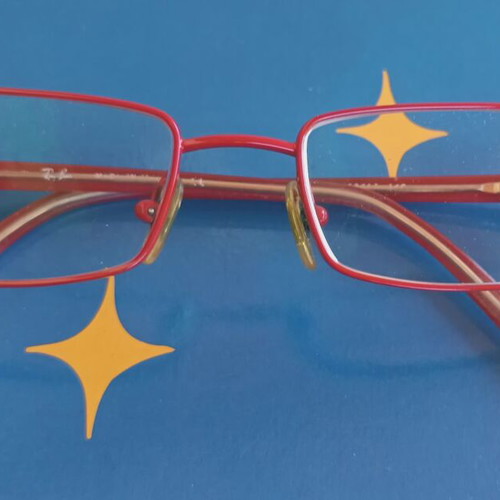 Ray Ban Titanium eyeglass frame like new, red color