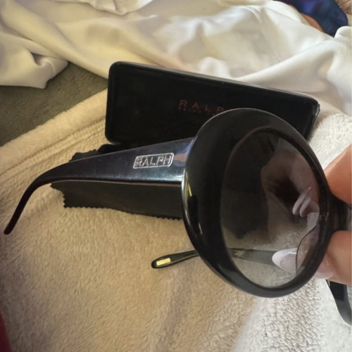 Ralph Lauren Vintage Oval Sunglasses used, black with original case