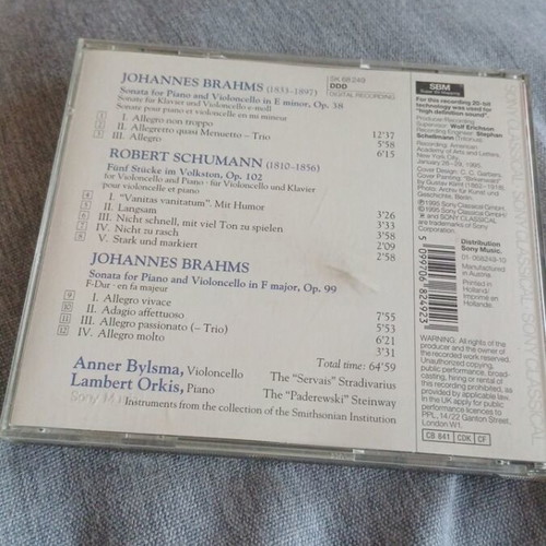 Classical music CD Brahms & Schumann used, Sony Classical