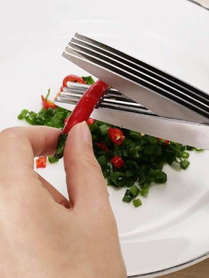 Herb scissors with five blades new