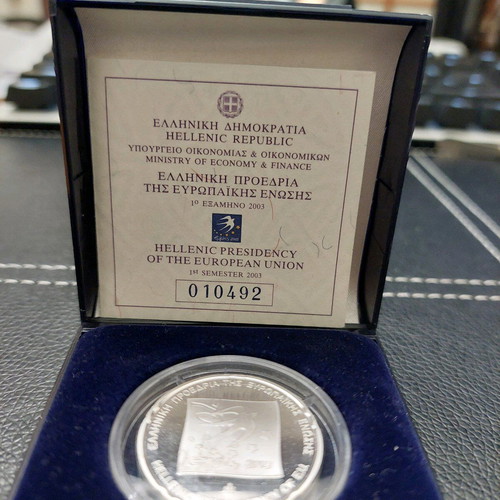 10 euro 2003 Hellenic Presidency of the EU sterling silver 0.925 new