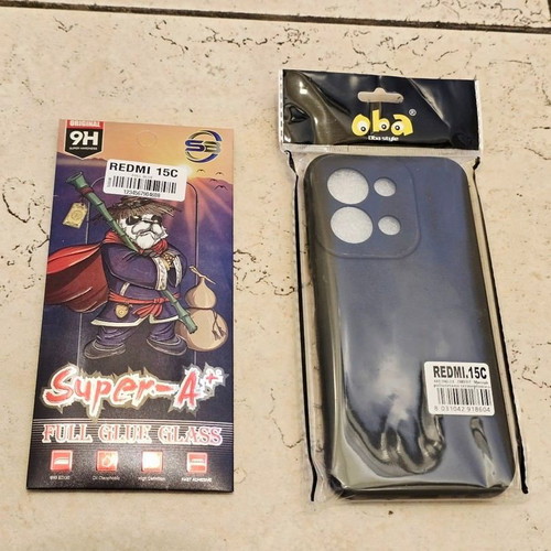 Tempered Glass 9H and Case for Xiaomi Redmi 15C New