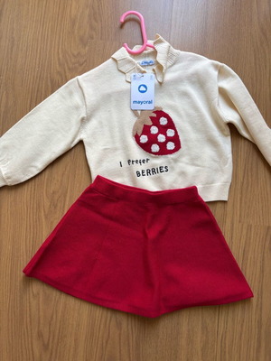 Mayoral kids set new with tag, beige and red
