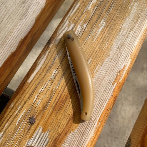 Handmade small folding knife used with engraved name