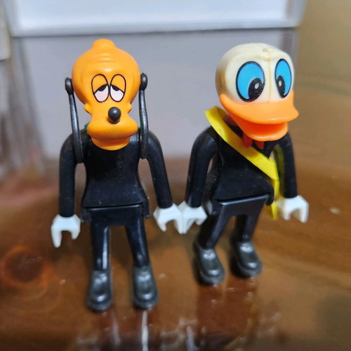 Vintage Disney Pyroplast Donald Duck and Goofy figures used