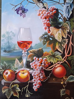 Painting Flemish Still Life-2 Oil on Canvas New 50x70