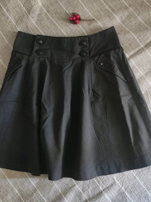 Stradivarius short skirt used, black and gray, 100% cotton