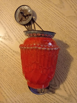 Antique hanging large oil lamp used, 1950s from Constantinople