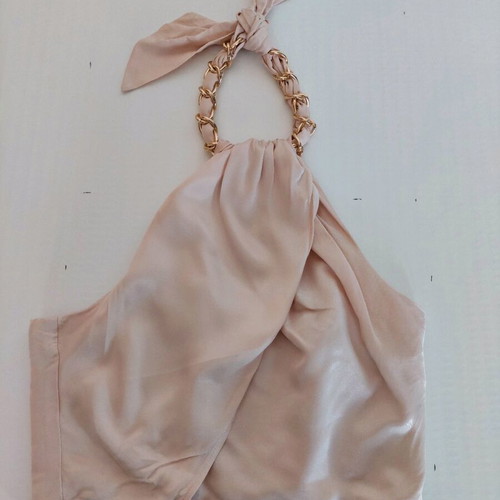 H&M Halterneck Cropped Top beige, size XS, like new
