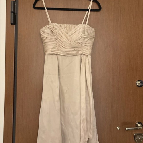 Coast beige silk cocktail dress very good condition, removable straps