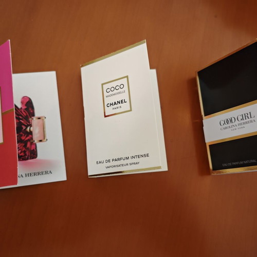 Perfume Sample Set with Chanel Coco Mademoiselle and Carolina Herrera