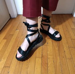 Black leather Asolo sandals new, size 39 with lug sole