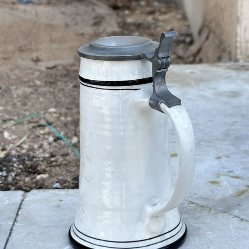 Vintage Czech Beer Stein with Pewter Lid used, collectible