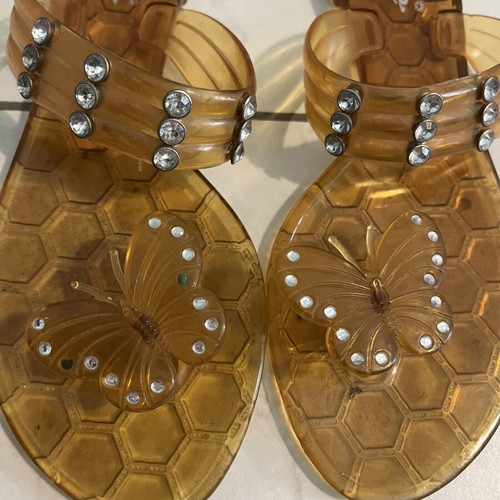 Silicone flip-flops used, size 37-38, butterfly design