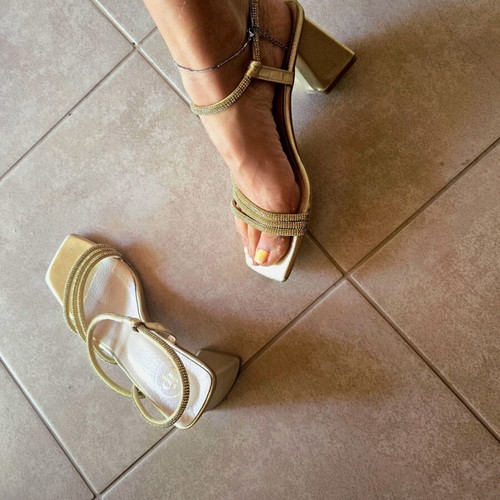The Fashion Project gold platform sandals size 38 like new