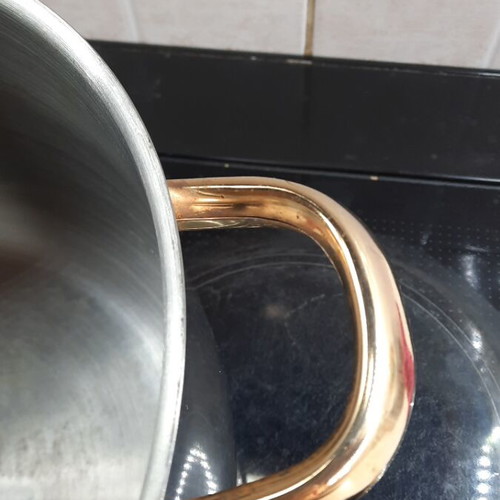 Large Vintage pot like new with 24 karat gold plating