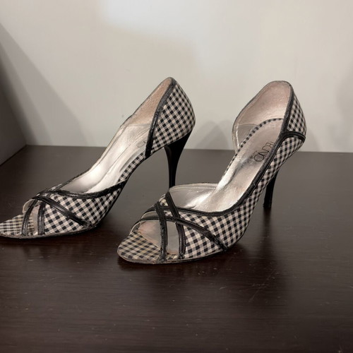 Peep toe sandals size 38 used, multicolor