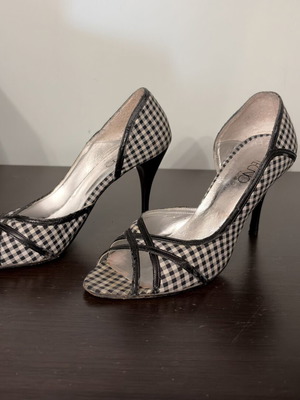 Πέδιλα peep toe μεταχειρισμένα, νούμερο 38, πολύχρωμα
