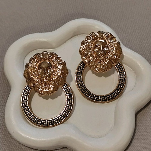 Steel earrings gold new, unworn