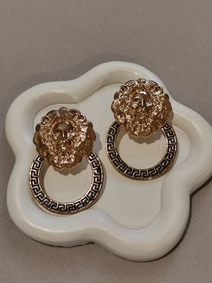 Steel earrings gold new, unworn