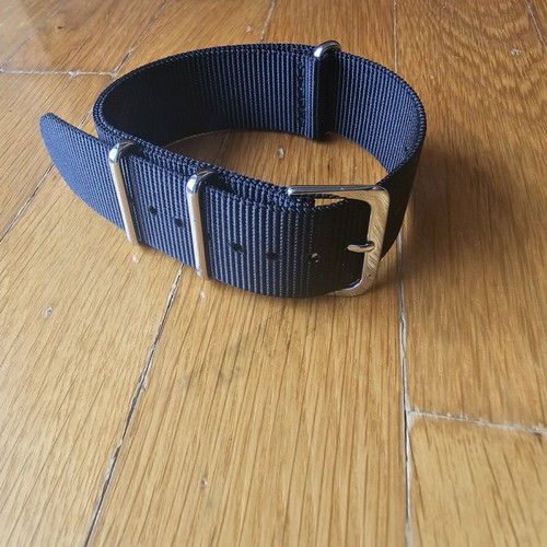 Rochet Black Fabric Watch Strap 22mm New