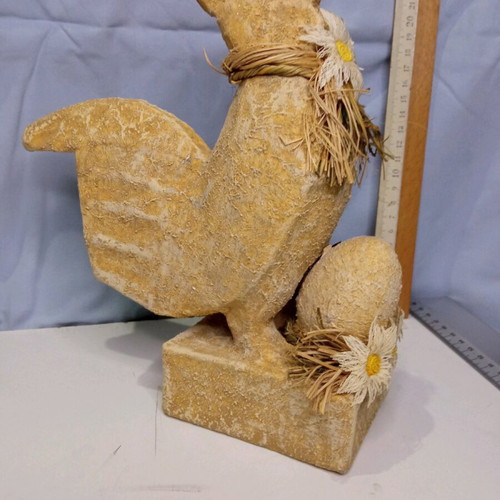 Papier-mâché rabbit and hen set