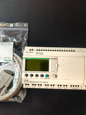 Schneider Electric Zelio Logic SR3B261FU with SR3XT141FU expansion and SR2CBL01 cable