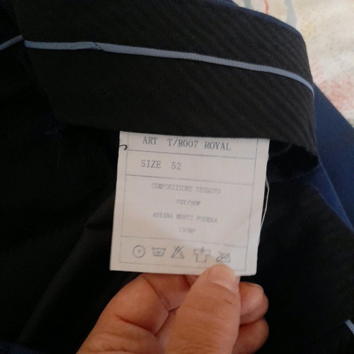 Berto Sezo suit used, blue, size L with tie and pocket square