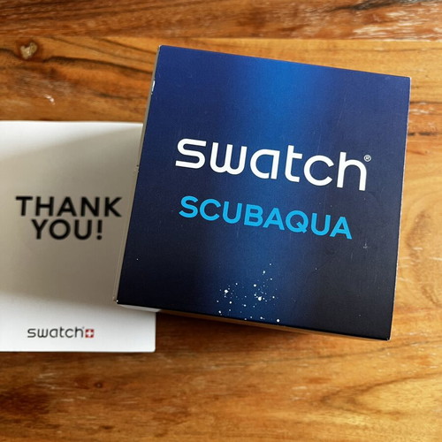Swatch Scubaqua Blue Fire SSCU09S100 watch like new, unisex, white and turquoise