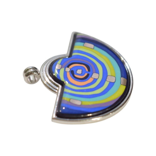 Frey Wille Half Moon Spiral Pendant, fire enamel, silver plated