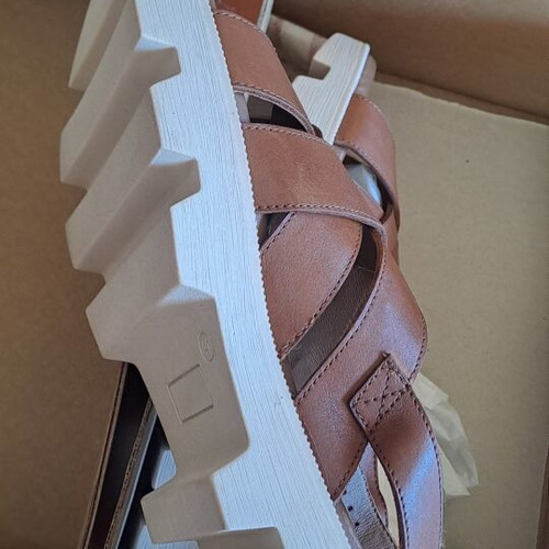 About You Hanna leather women's sandals size 41 new, brown