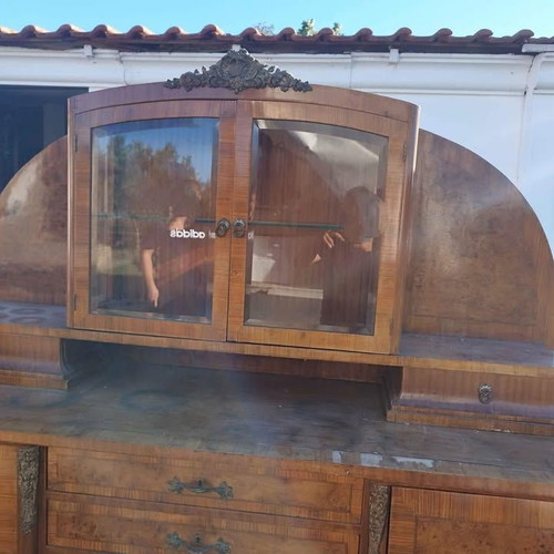 Art Deco Buffet with Display Cabinet used, needs restoration