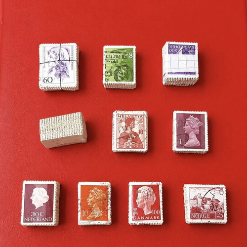 Stamp lot like new, 10 different candies with European stamps