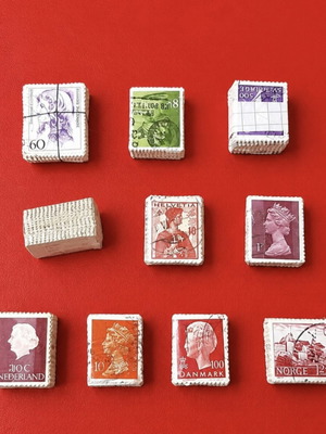 Stamp lot like new, 10 different candies with European stamps