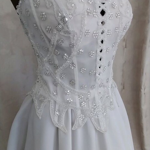 Wedding dress bodice with stones and strass new, size L