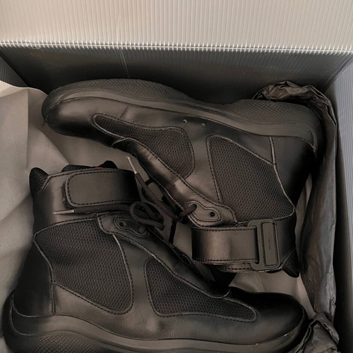 Prada black leather ankle boots like new