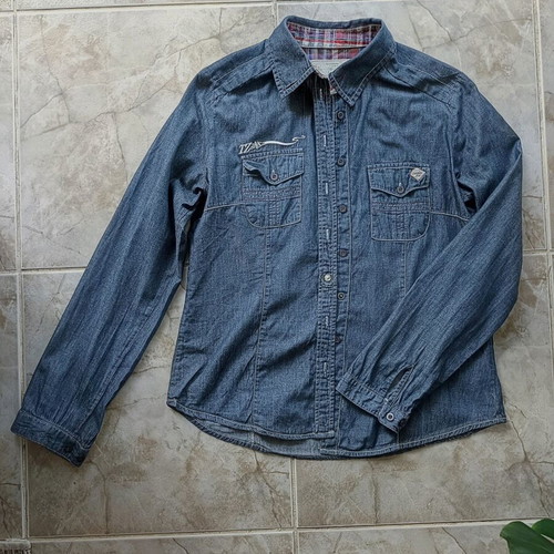 Timezone women's denim shirt, blue, cotton, size M