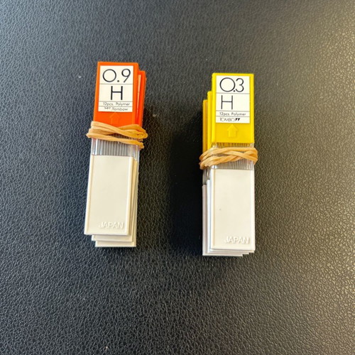 Mechanical pencil leads 0.9 & 0.3, new, 4 cases of each type