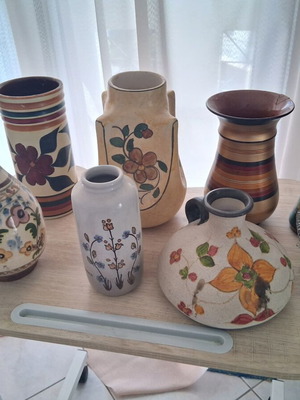 Vintage ceramic vase and decorative collection, 7 pieces